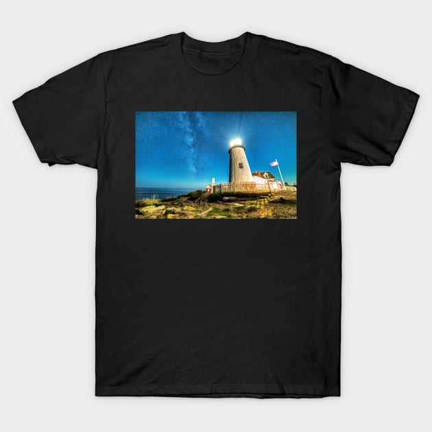 Pemaquid Point Lighthouse Bristol Road Maine T-Shirt by WayneOxfordPh
